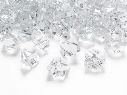  Konfety diamantové čiré 25 x 21 mm, 50 ks