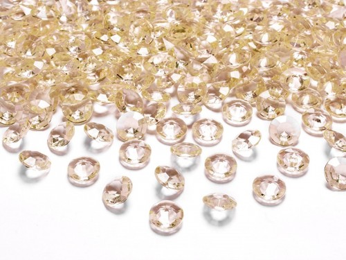  Konfety diamantové zlaté 12 mm, 100 ks