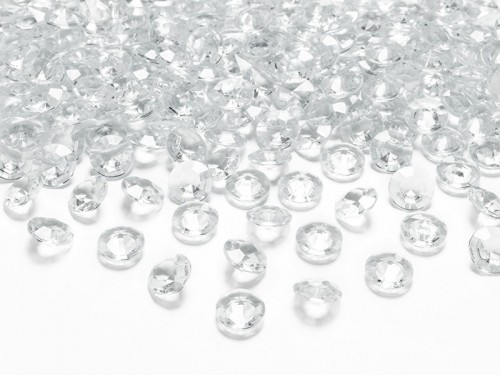  Konfety diamantové čiré 12 mm, 100 ks
