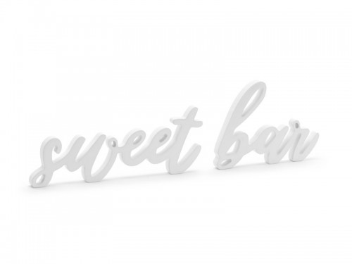  Dřevěný nápis Sweet Bar bílý 37 x 10 cm