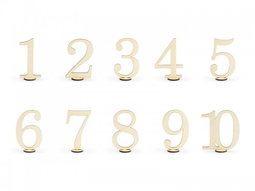  Číslovky na stůl dřevěné 10,5 cm, 10 ks