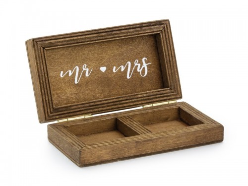  Dřevěná krabička na snubní prstýnky 10 x 5,5 cm
