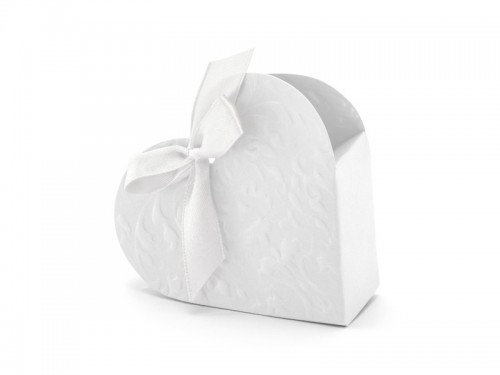  Krabičky Srdce bílé 10 x 9 x 3 cm, 10 ks