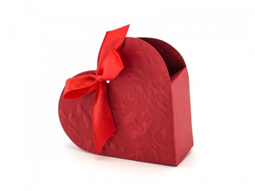  Krabičky Srdce červené 10 x 9 x 3 cm, 10 ks