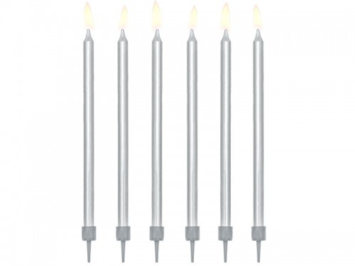  Narozeninové svíčky stříbrné 12,5 cm, 12 ks