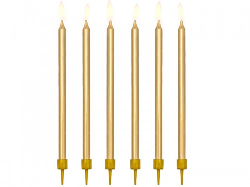  Narozeninové svíčky zlaté 12,5 cm, 12 ks