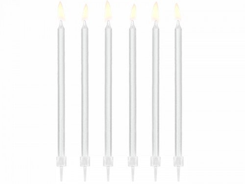  Narozeninové svíčky bílé 14 cm, 12 ks