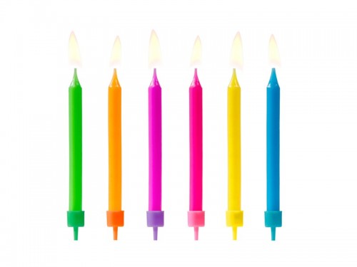  Narozeninové svíčky barevné 6,5 cm, 6 ks