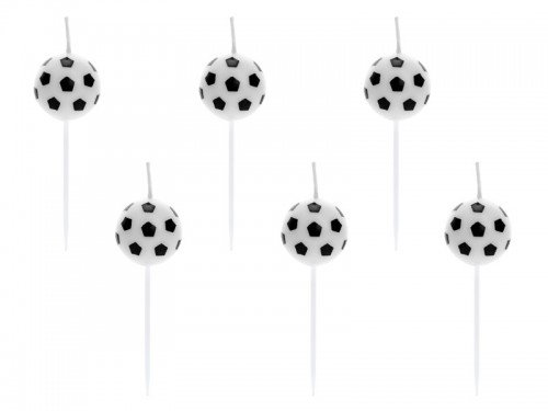  Narozeninové svíčky Fotbalové míče 2,5 cm, 6 ks