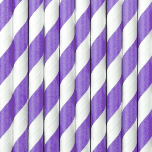  Papírová brčka fialová 19,5 cm, 10 ks