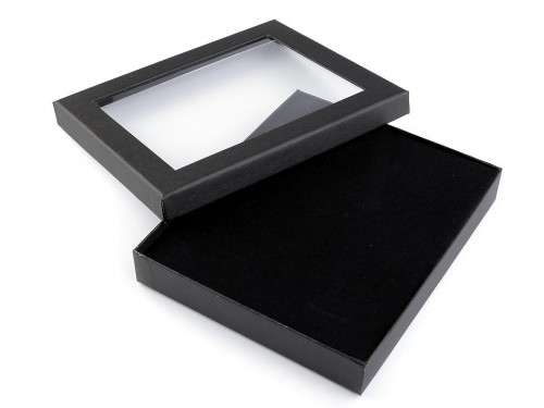  Krabička s průhledem polstrovaná 16x19 cm 1 černá