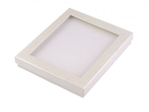  Krabička s průhledem polstrovaná 16x19 cm 3 ecru