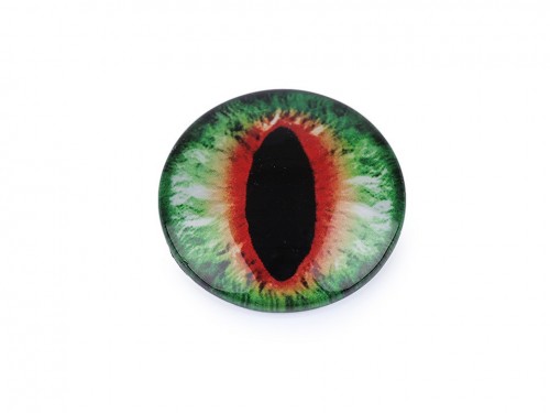  Skleněné oči k nalepení drak Ø25 mm 3 zelená červená