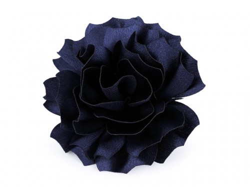  Brož / ozdoba do vlasů saténový květ Ø11 cm 4 modrá tmavá