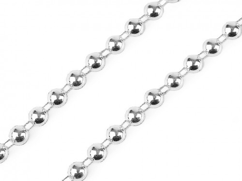  Perlový řetěz - půlperle Ø8 mm vánoční 2 stříbrná