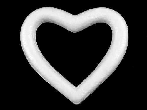  Srdce 10,5x11,5 cm polystyren bílá